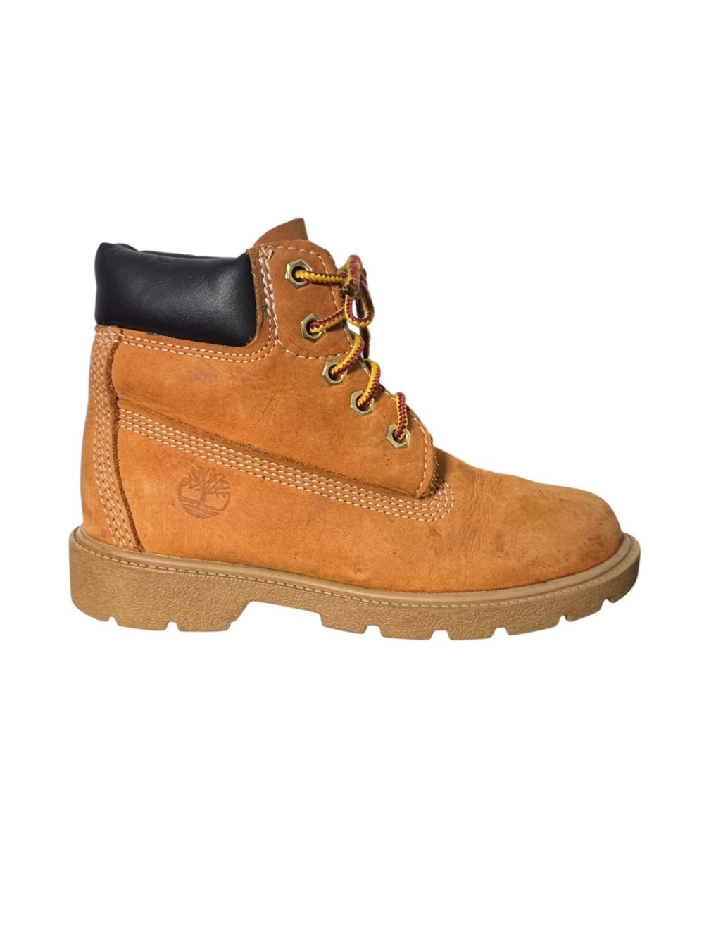 Timberland Kids Wheat Nubuck Ankle Boot with Black Collar